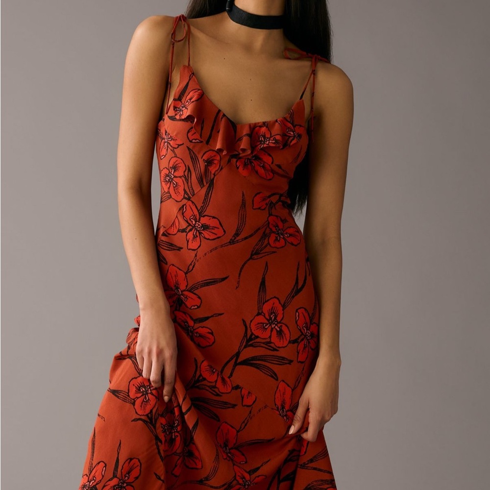 Floral Rust Maxi Dress